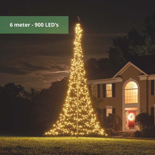 Fairybell Fahnenmast Weihnachtsbaum 6 Meter - 900 LEDs Warmweiß