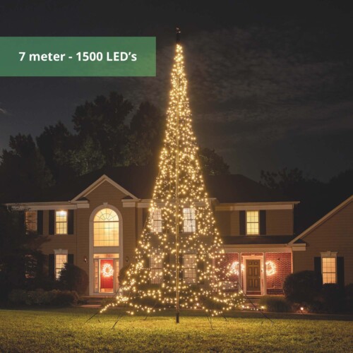 Fairybell Fahnenmast Weihnachtsbaum 7 Meter - 1500 LEDs Warmweiß