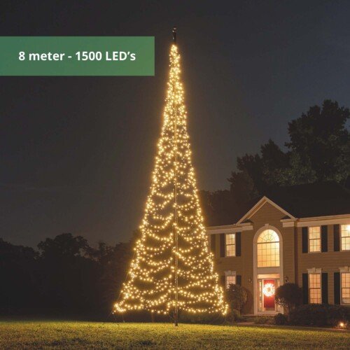 Fairybell Fahnenmast Weihnachtsbaum 8 Meter - 1500 LEDs Warmweiß