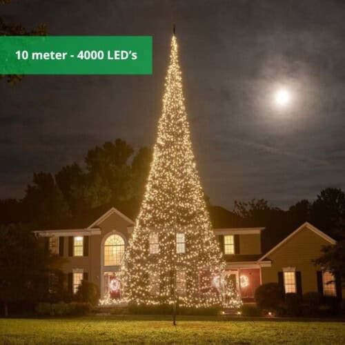 Fairybell Fahnenmast Weihnachtsbaum 10 Meter - 4000 LEDS Warmweiß