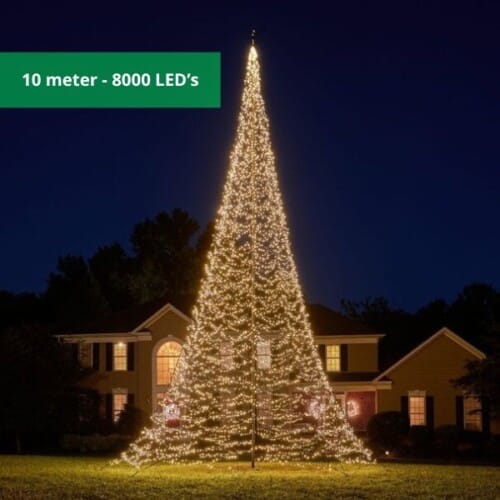 Fairybell Fahnenmast Weihnachtsbaum 10 Meter - 8000 LED's Warmweiß