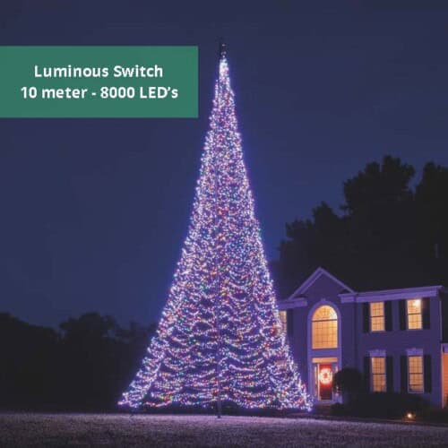 Fairybell Luminous Switch Fahnenmast Weihnachtsbaum 10 Meter 8000 LEDs Mehrfarben