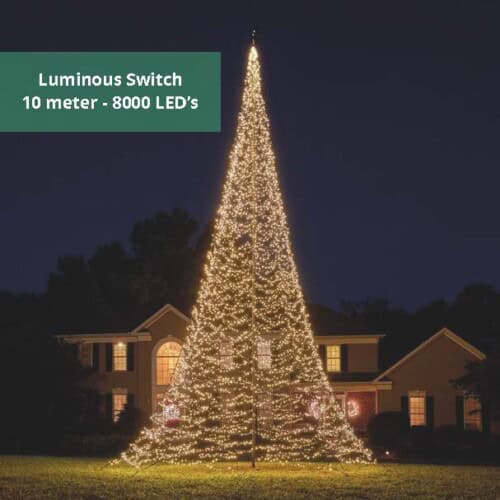 Fairybell Luminous Switch Fahnenmast Weihnachtsbaum 10 Meter 8000 LEDs warmweiss