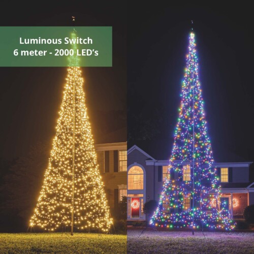 Fairybell Luminous Switch Fahnenmast Weihnachtsbaum 6 Meter - 2000 LED's