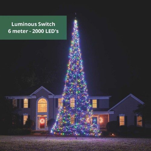 Fairybell Luminous Switch Fahnenmast Weihnachtsbaum 6 Meter 2000 LEDs mehrfarbig