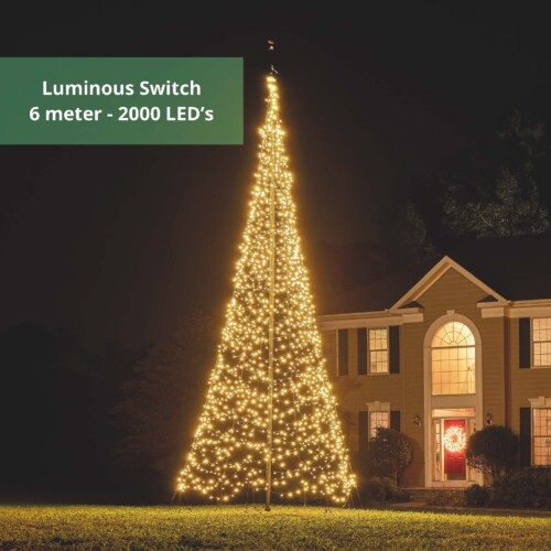 Fairybell Luminous Switch Fahnenmast Weihnachtsbaum 6 Meter 2000 LEDs weiss