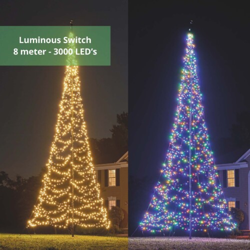 Fairybell Luminous Switch Fahnenmast Weihnachtsbaum 8 Meter - 3000 LED's