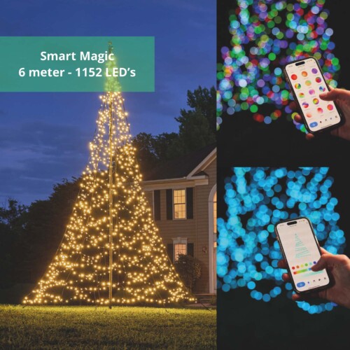 Fairybell Smart Magic Fahnenmast Weihnachtsbaum 6 Meter - 1152 LED's